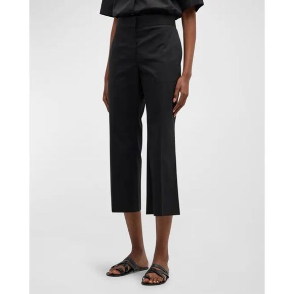 THE ROW Cotton/cashmere Black Bapri Cropped Cotton-Blend Straight-Leg Pants 12 - Picture 4 of 13
